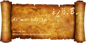 Ámon Béla névjegykártya