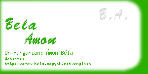 bela amon business card