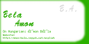 bela amon business card